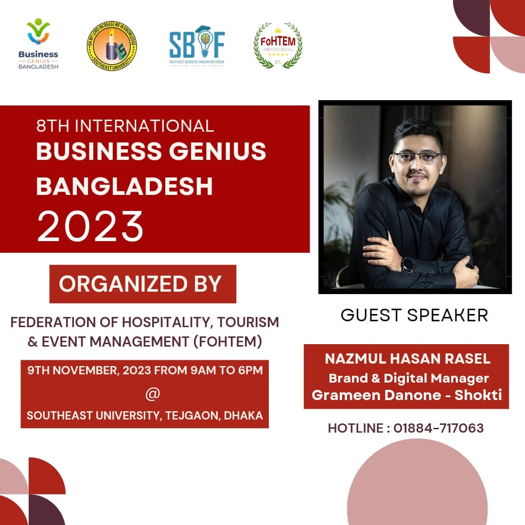 Guest Speaker invitation — 8th International Business Genius Bangladesh, 9 November 2023