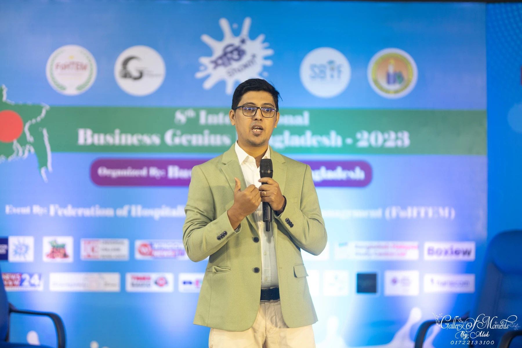 Nazmul Hasan speaking at International Business Genius Bangladesh 2023